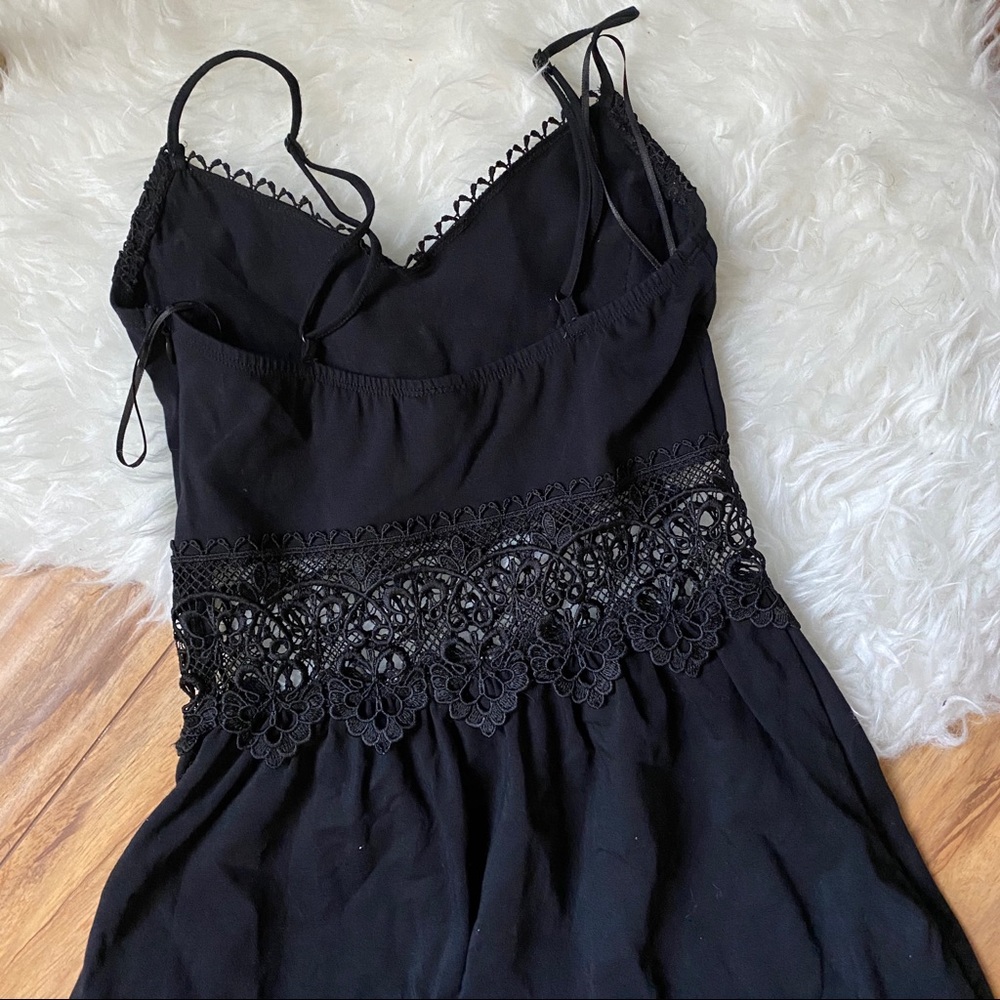 SOLD topshop little black dress with lace cut out - Picture 3 of 6